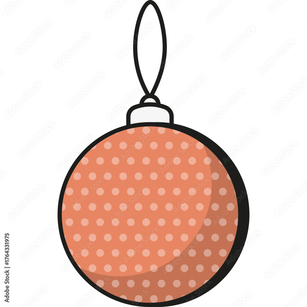 Fototapeta premium Christmas ball ornament for decorating holiday tree. Festive New Year toy with bright patterns and shine
