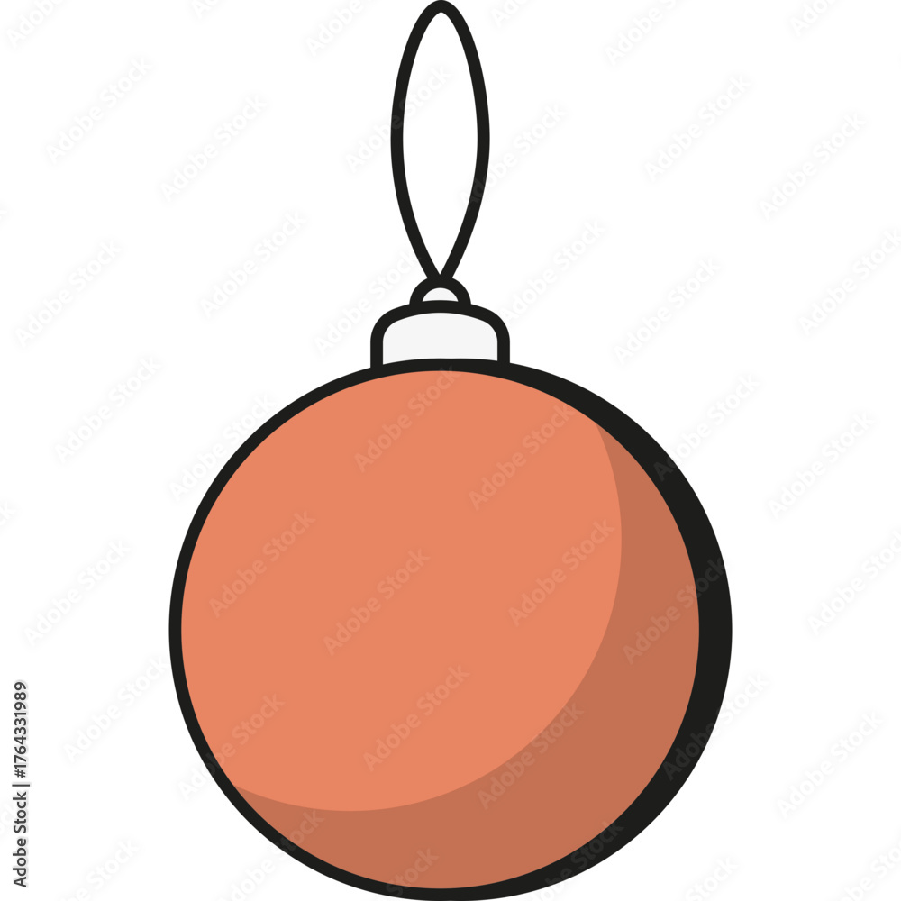 Obraz premium Christmas ball ornament for decorating holiday tree. Festive New Year toy with bright patterns and shine