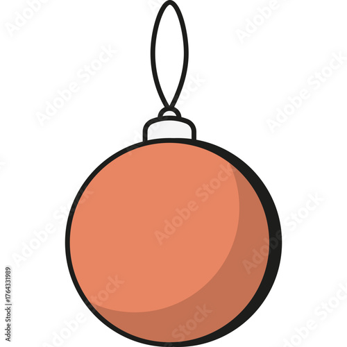 Christmas ball ornament for decorating holiday tree. Festive New Year toy with bright patterns and shine