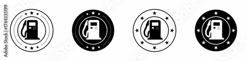 Gas station icon template design. Gas station flat design template for business. Stock vector