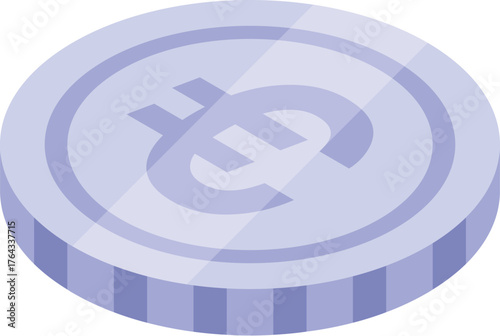Shiny euro coin rotating, showing european currency and economy
