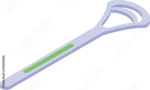 Modern tongue cleaner ensuring perfect oral hygiene with isometric projection