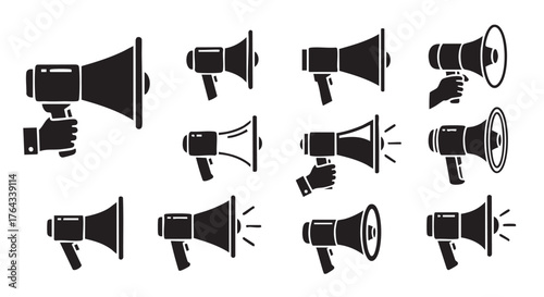 Megaphone Icons Communication and Promotion Symbol Illustration for Business and Marketing