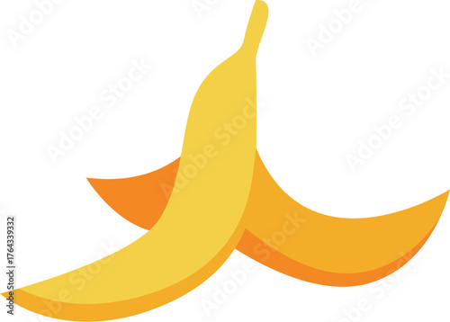 Ripe banana peel creating dangerous slipping hazard, representing potential accidents and comedic situations