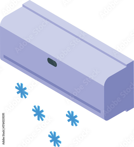 Cooling system distributing cold air, creating a comfortable environment