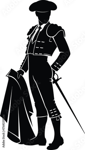 silhouette of matador Vector illustration 