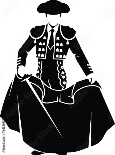 silhouette of matador Vector illustration 