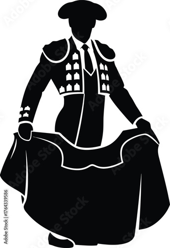 silhouette of matador Vector illustration 