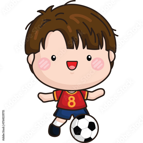 a cute vector of a soccer player 