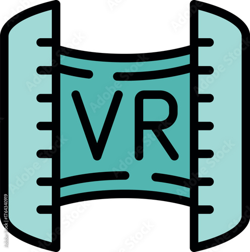 Vr icon represents immersive technology, futuristic entertainment, and virtual reality experiences, blending digital world with reality