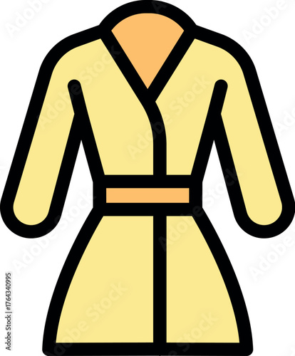 Comfortable yellow bathrobe ensuring warmth and relaxation after bath or shower