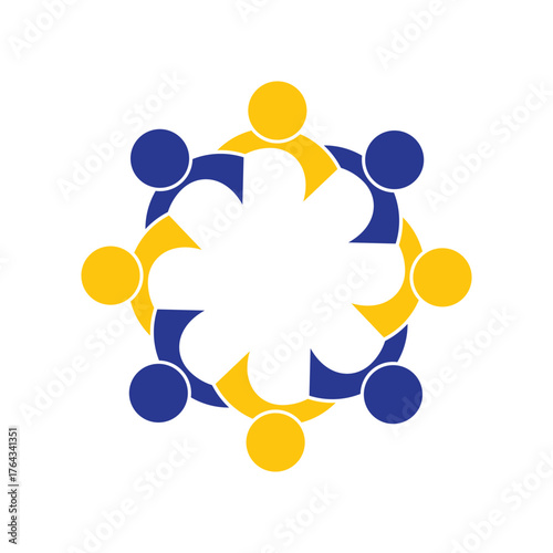 rotating successful people community logo design