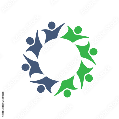 rotating successful people community logo design