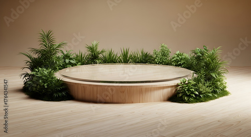 Rustic newborn photography prop with greenery and wooden crate