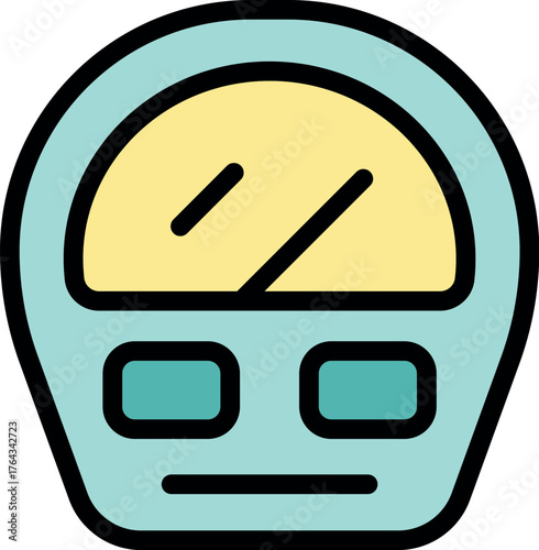 Electric meter icon representing energy monitoring, featuring buttons and a display showing consumption data