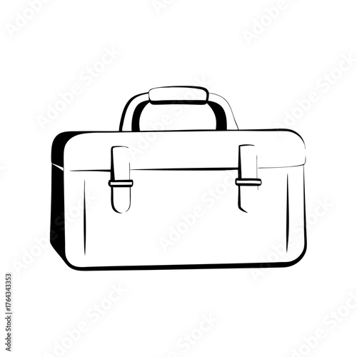 Black illustration of a tool carrying case
