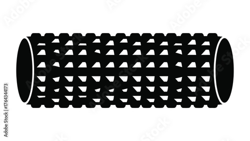 Foam Roller: A versatile black foam roller designed for muscle recovery, offering a simple yet effective tool for post-workout therapy and physical well-being.