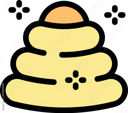 Yellow beehive making honeycomb with bees working inside and storing honey