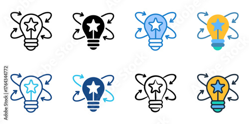Innovation icon set multiple style collection 
