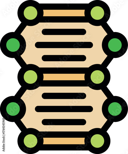 Dna double helix carrying genetic instructions used in growth, development, functioning, and reproduction of all known organisms and many viruses