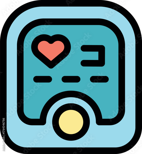 Modern smartwatch displaying heart rate and other health information on its screen