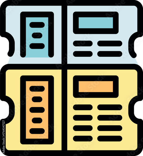 Event tickets displaying barcodes and information, suggesting access control and event management