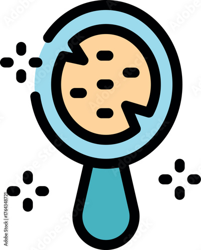 Magnifying glass is revealing bacteria and germs, emphasizing hygiene and cleanliness
