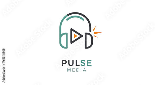 Pulse Media logo with headphones and play button.