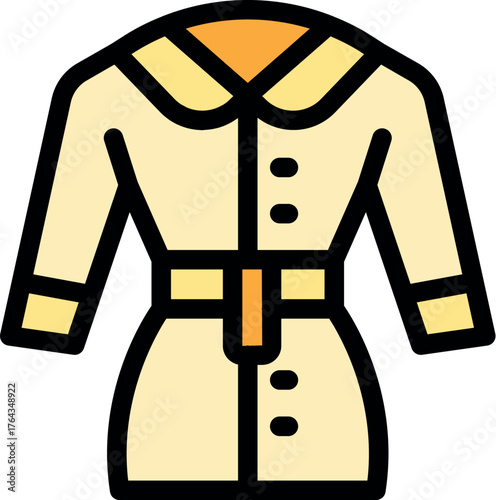 Stylish trench coat with belt and buttons, perfect for fashionable women