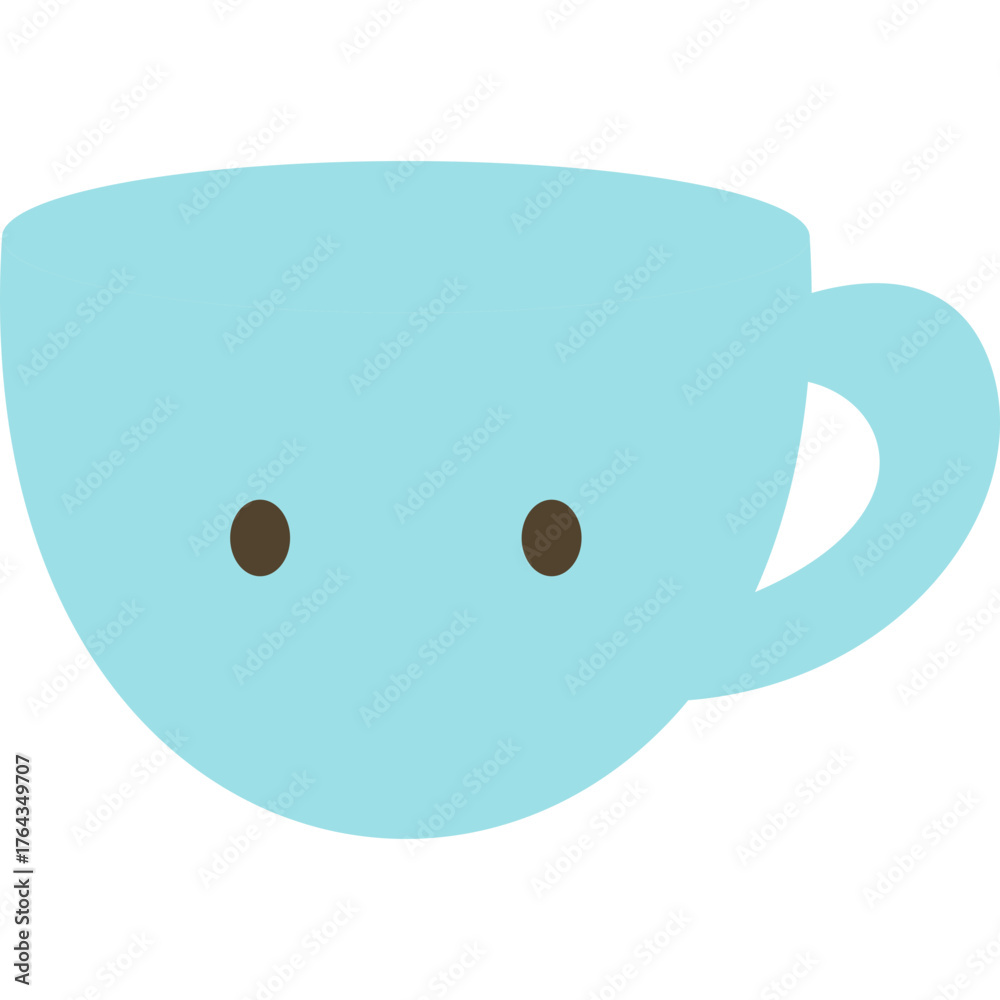 Fototapeta premium Cute kawaii food and drink icons in pastel colors, including donut, cupcake, coffee, burger, ice cream, pizza, milk, and noodle bowl, perfect for kids menu design and sweet cartoon illustration