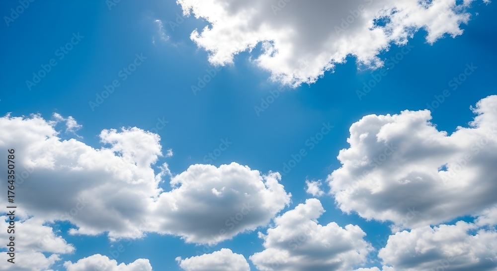 Fototapeta premium Cumulus clouds on a clear day