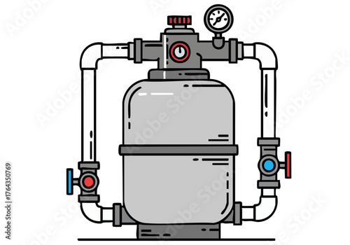 Clean, modern illustration of a pool filter icon. Simple lines and a clear design make it ideal for digital projects and marketing materials.