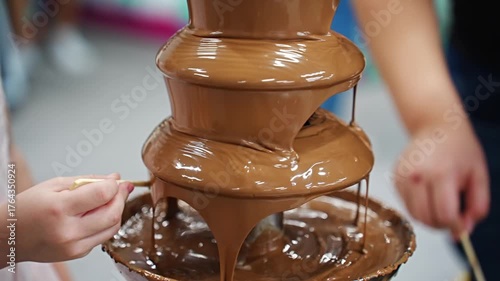 Chocolate fountain fun at a local event