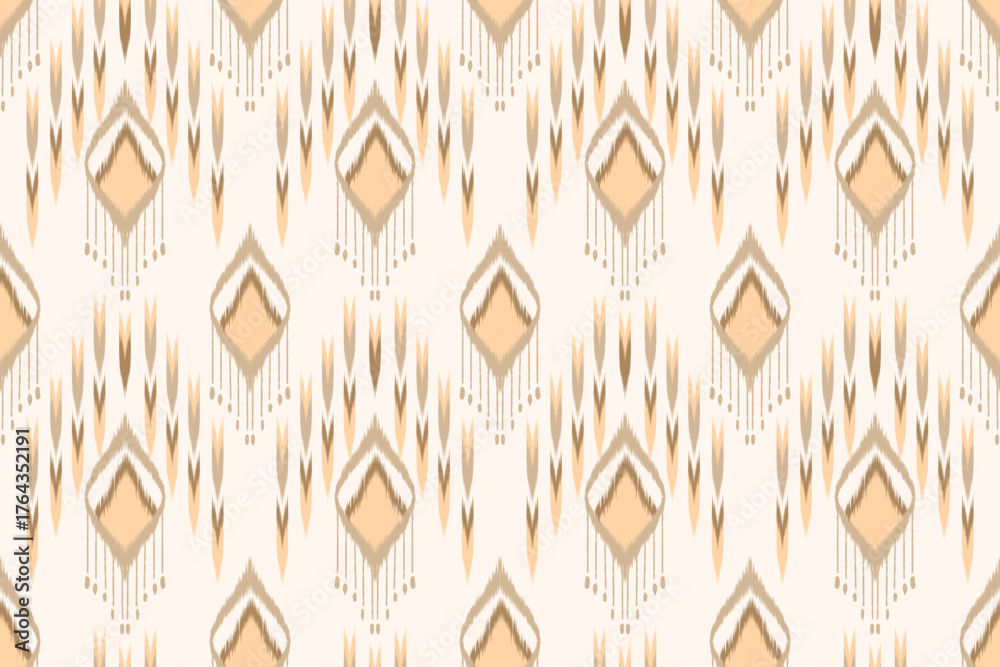 Fototapeta premium Ethnic seamless ikat pattern fabric design for all types of print textile and background