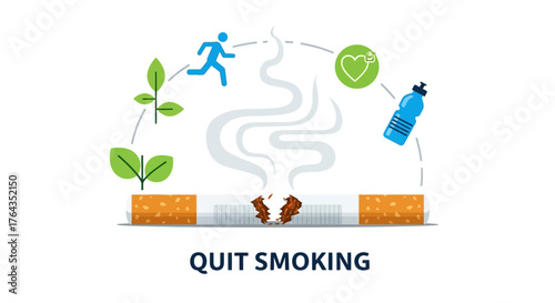 Quit Smoking Embrace Healthier Habits and a Smoke-Free Lifestyle through Illustration