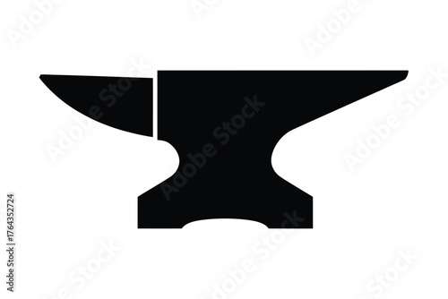 Black silhouette of a traditional blacksmith anvil