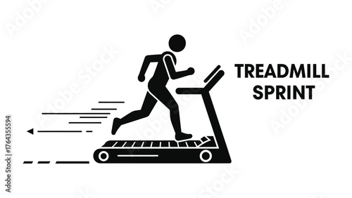 Dynamic treadmill sprint: Capturing the energy and movement of a person engaged in a vigorous sprint on a treadmill, symbolizing dedication to health and fitness