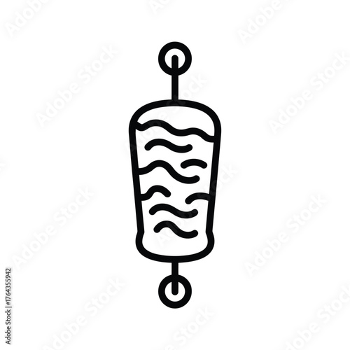 Stylized icon of a vertical rotating shawarma meat skewer