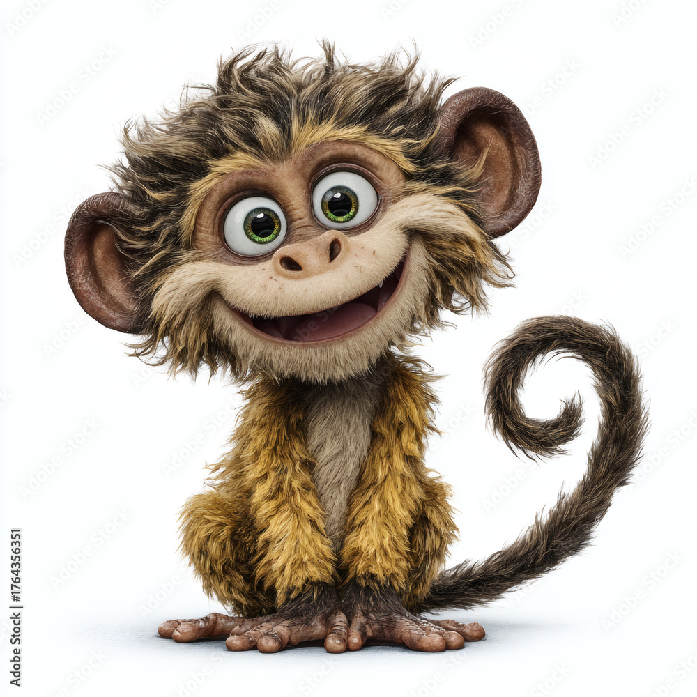Obraz premium Quirky Clipart Monkey Character