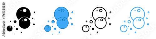 Soap foam bubbles vector icon. Fizzy drink, champagne pictogram, oxygen bubbles design
