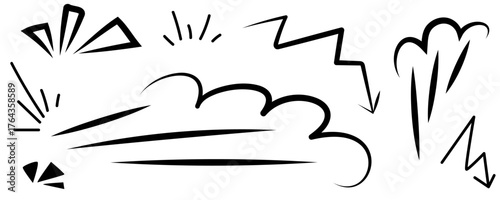 Spark comic emotion line set, manga movement emphasis