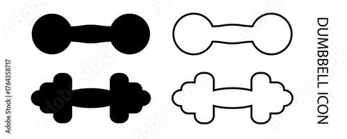 Dumbbells vector icon. Strength exercise symbol, dum bbell pictogram for sport