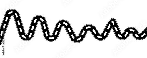 Curve road icon, highway winding line. Curve roadway illustration top view, road way