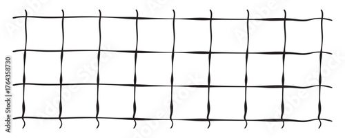 Hand drawn grid vector pattern. Check line background, stripe texture