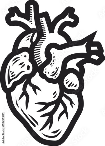 Atrial fibrillation is represented by a cardiology disease line icon in a modern illustration style