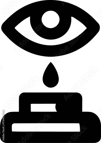 Modern illustration of an eye line icon for optometry vision equipment