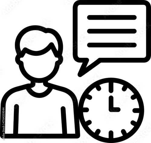 Modern illustration of an employee health line icon representing break time relaxation
