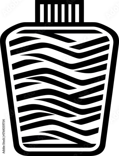 A wall mount soap dispenser is depicted in a modern illustration as a line icon