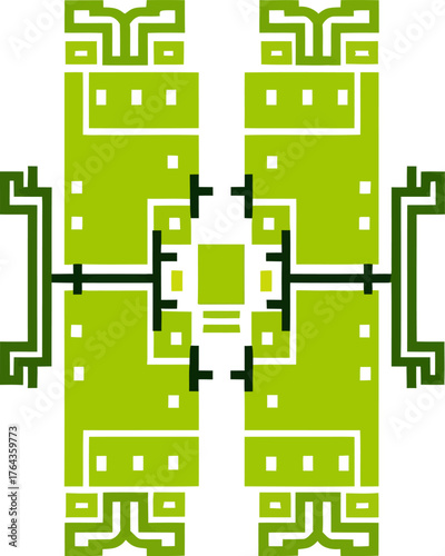 Modern illustration of burned grass near containers with a chemical pollution line icon