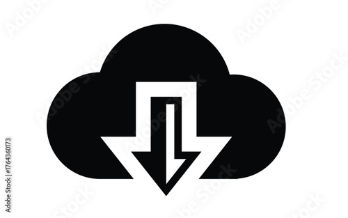 Cloud Download Icon Symbolizing Data Transfer and Technology Usage